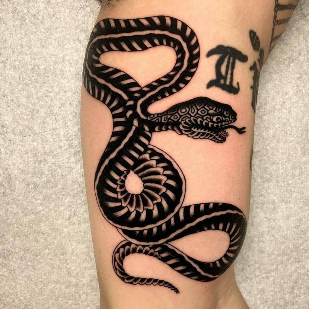 A Classic Vintage Snake Tattoo