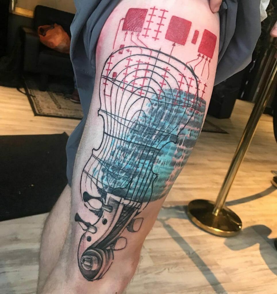 Abstract Cello Tattoo