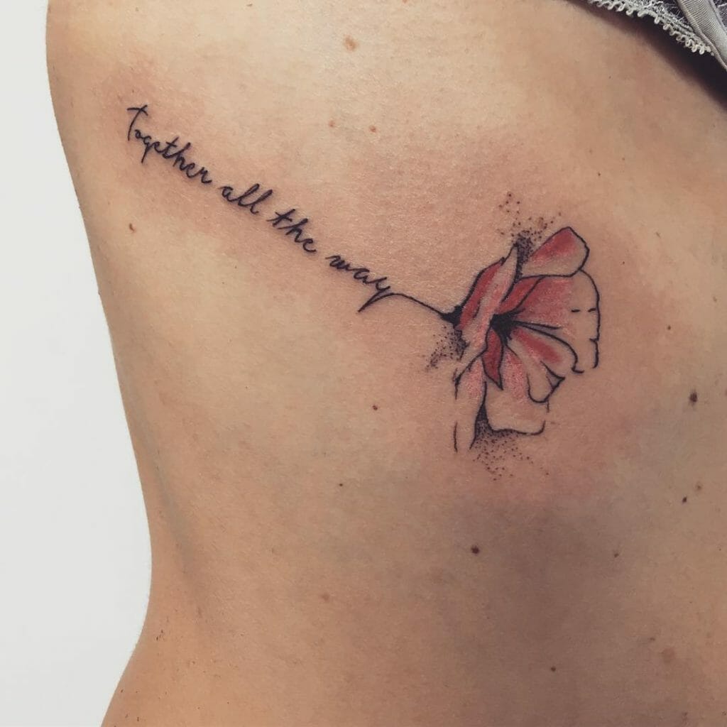 Abstract Flower Tattoo With A Quote
