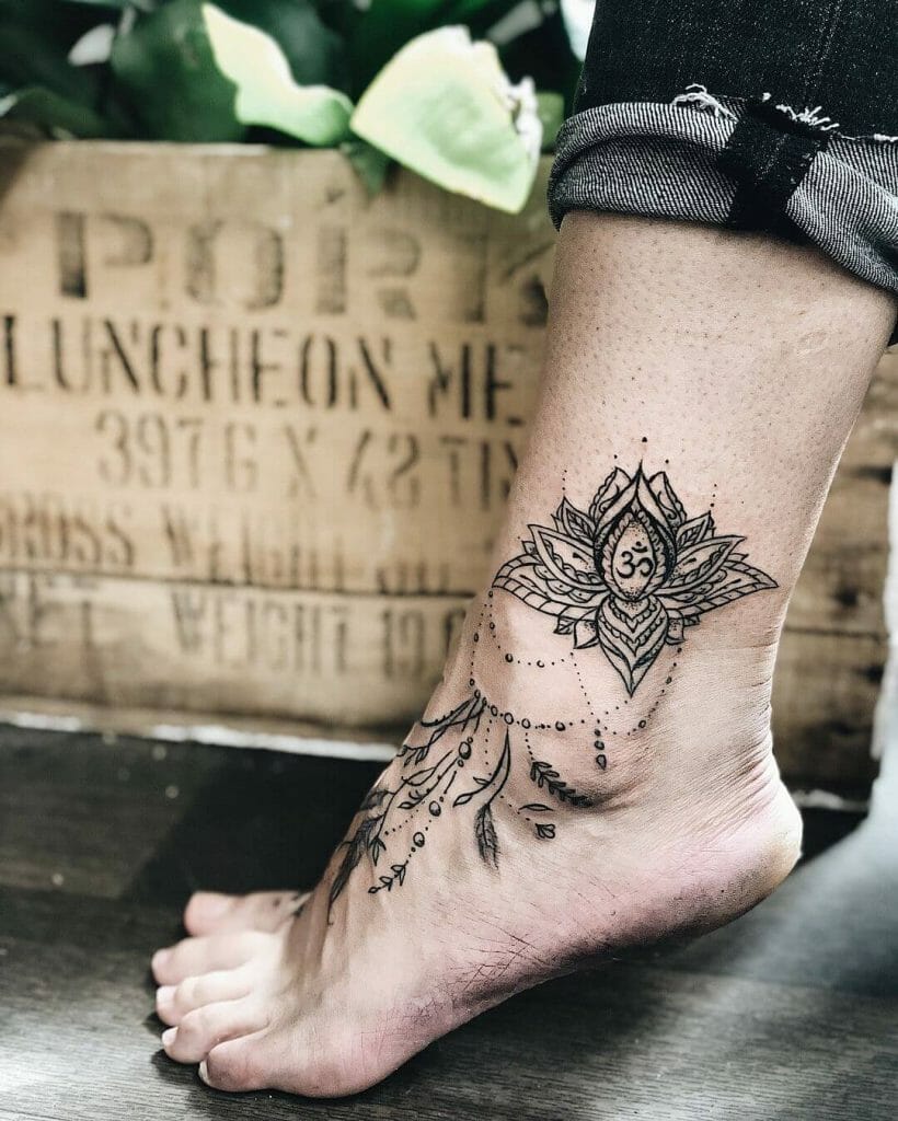 Abstract Lotus Flower Tattoo