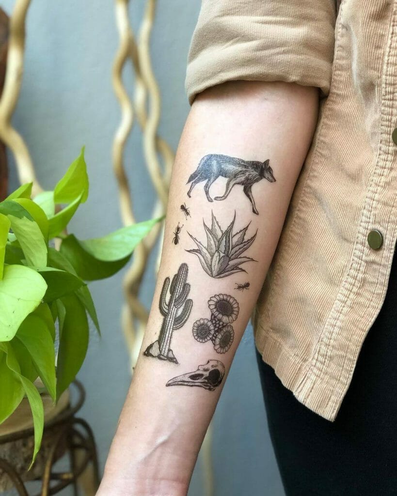 Agave In Wildlife Plant Tattoo