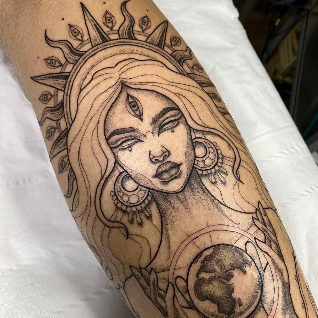Amazing Goddess Gaia Tattoos for Mythology Fans