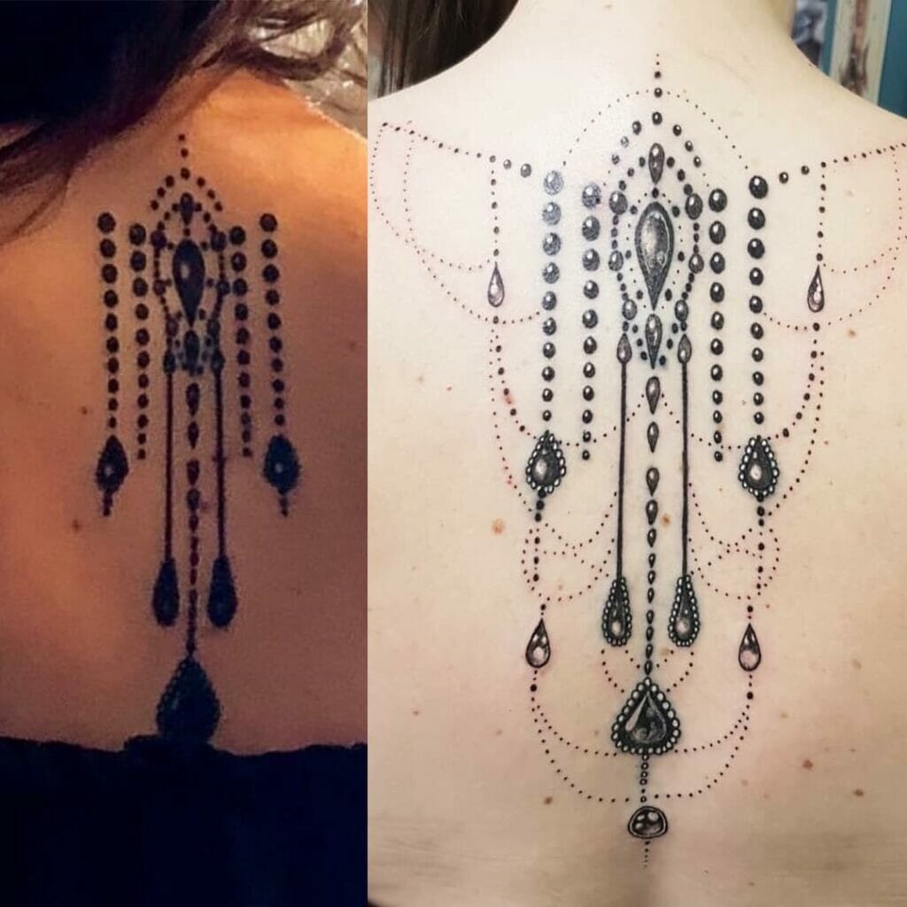 Amazing Ideas For Necklace Tattoo At The Back Of The Neck