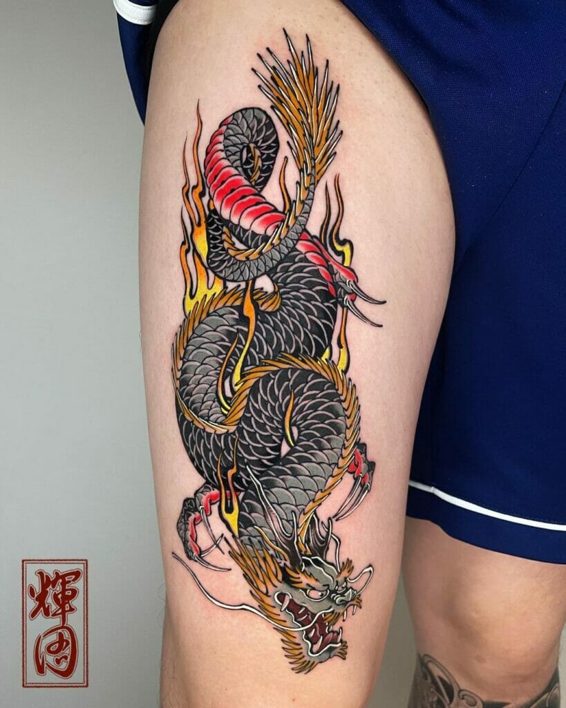 Amazing Japanese Traditional Dragon Tattoo