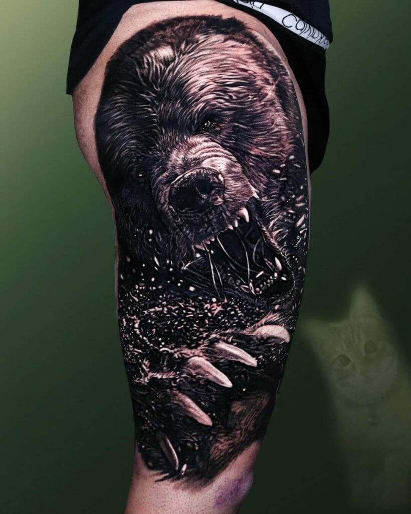 American Traditional Bear Tattoo
