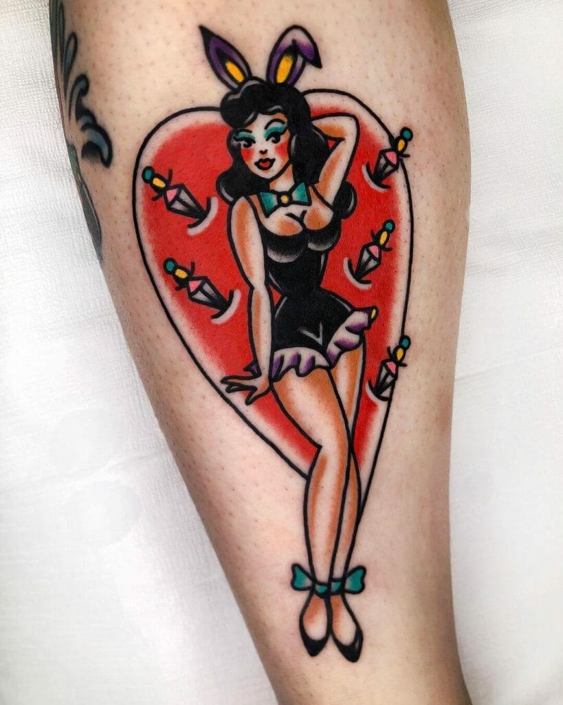 American Traditional Pin Up Tattoo