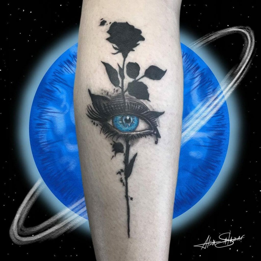 An Eye For A Black Rose Tattoo But On Hand