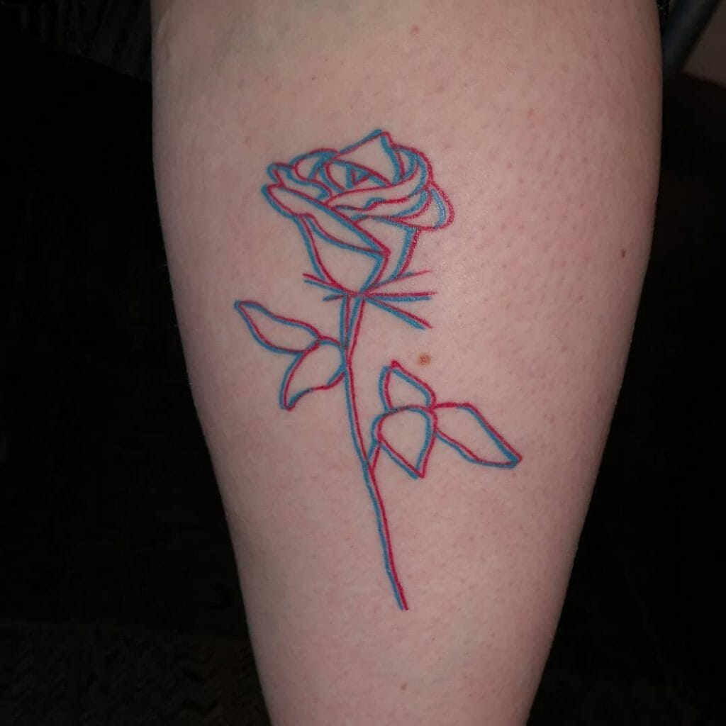Anaglyph Tattoo Designs With Floral Motif