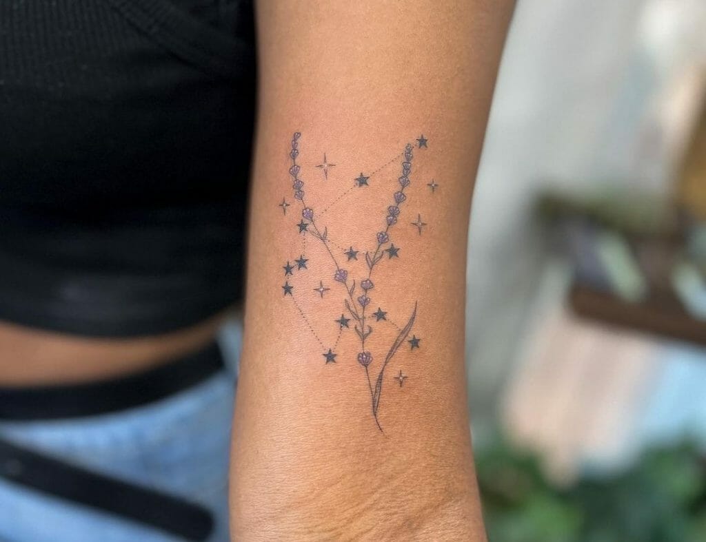 Aquarius Flower Tattoos