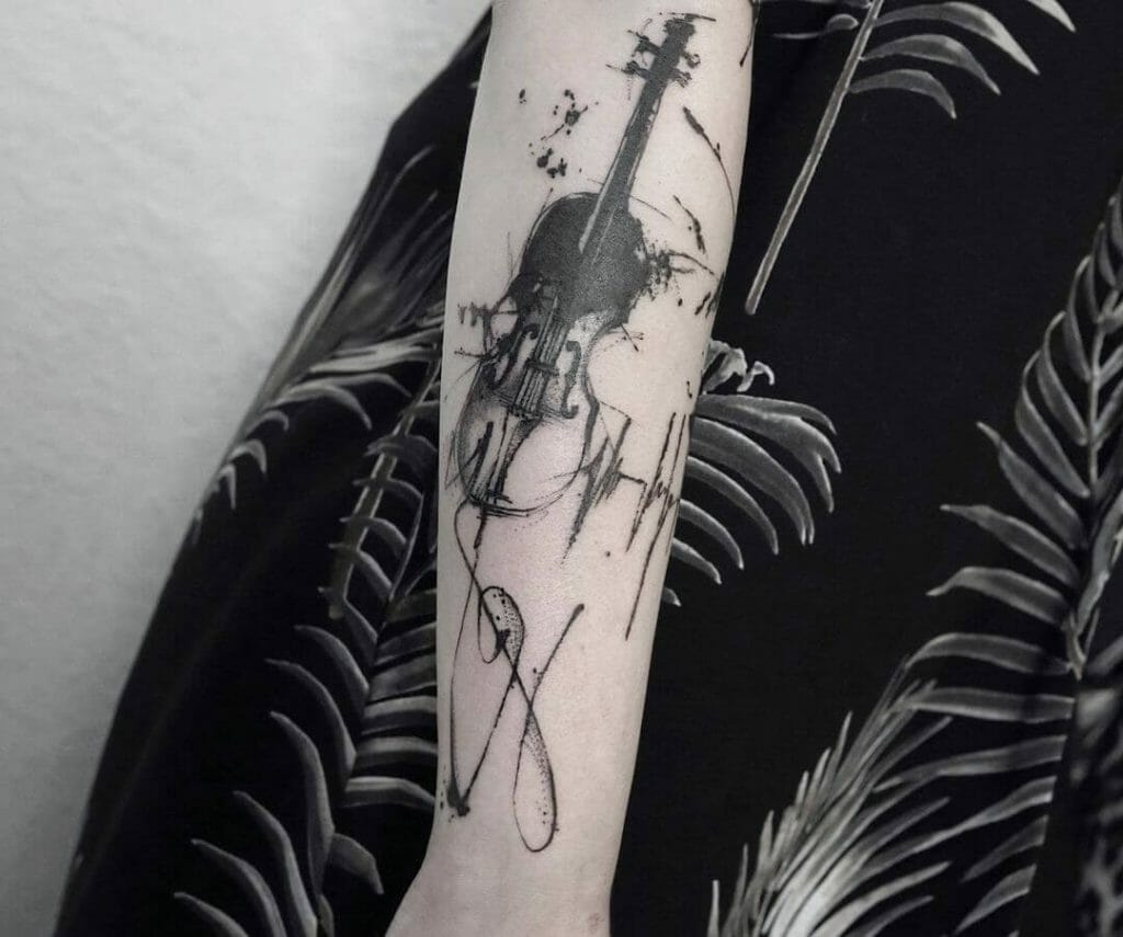 Artistic Cello Tattoo