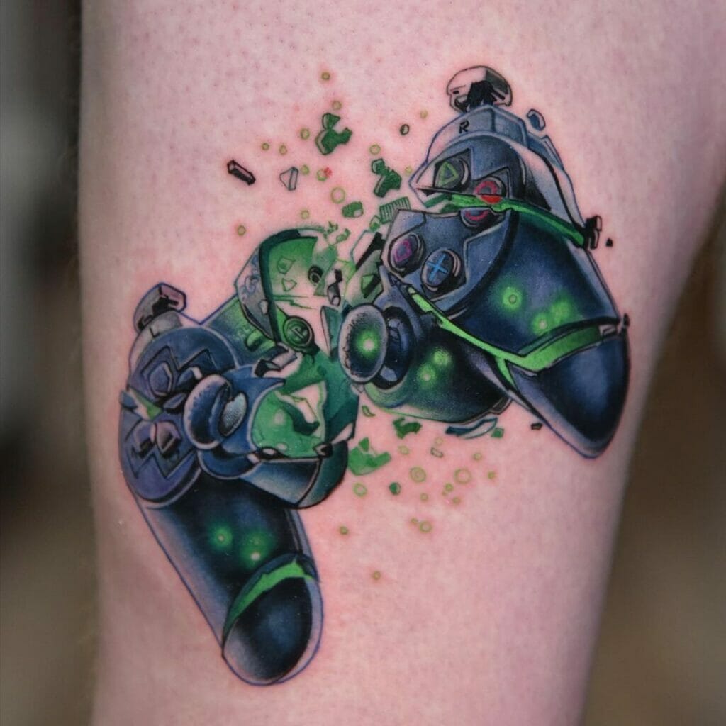 Artistic Playstation Tattoo