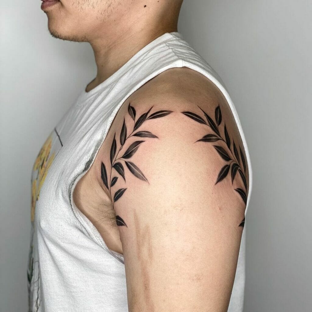 Artistic Shoulder Wreath Tattoo