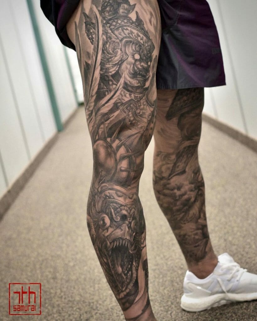 Asian Leg Sleeve Tattoo