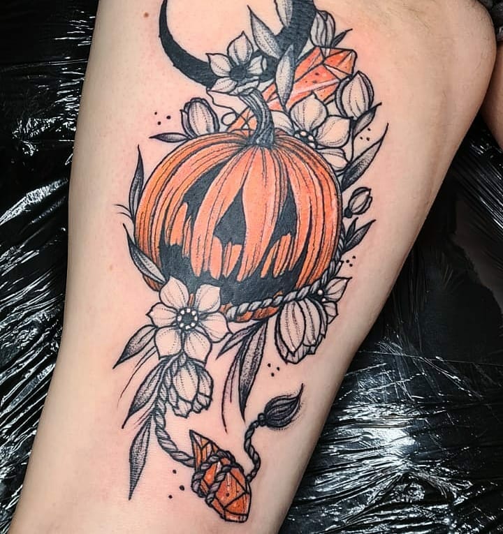 Awesome Pumpkin Tattoo