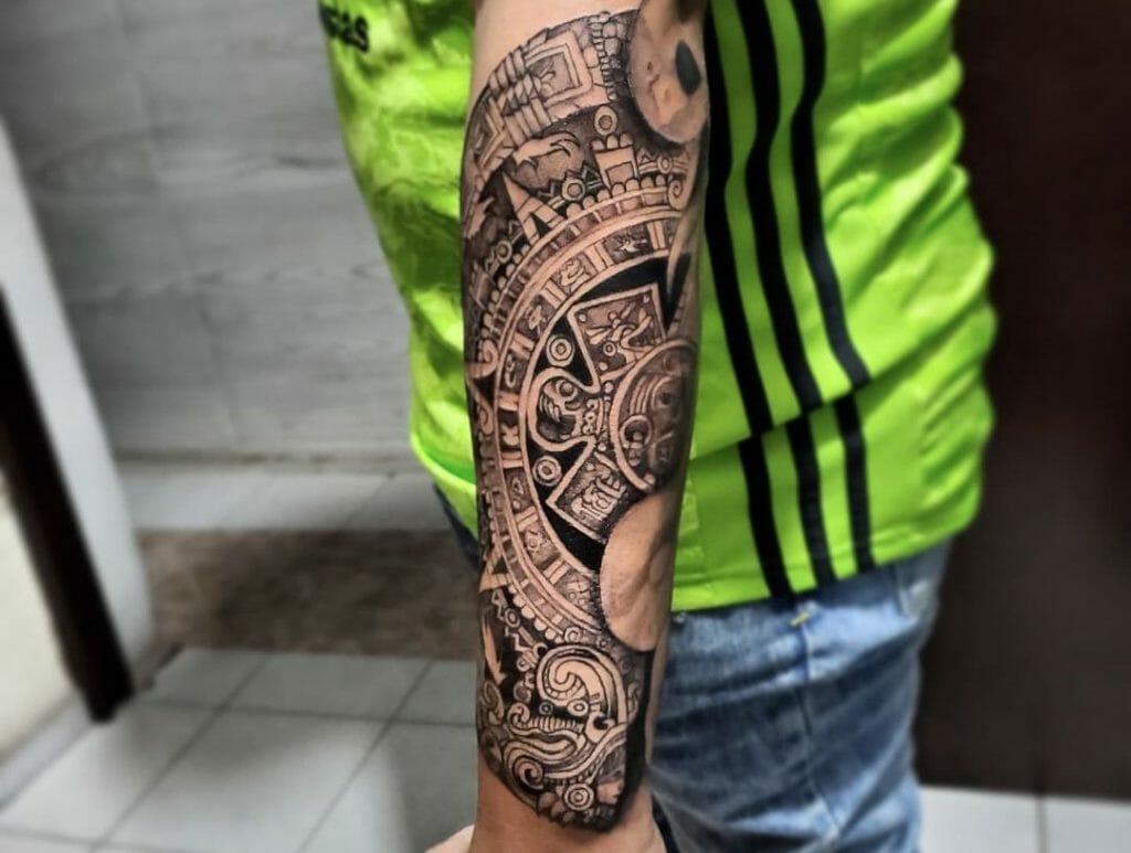 Aztec Forearm Tattoo