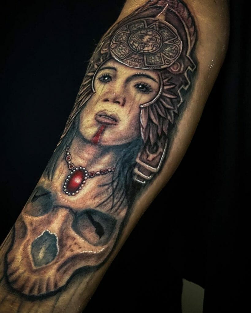 Aztec Woman Tattoo