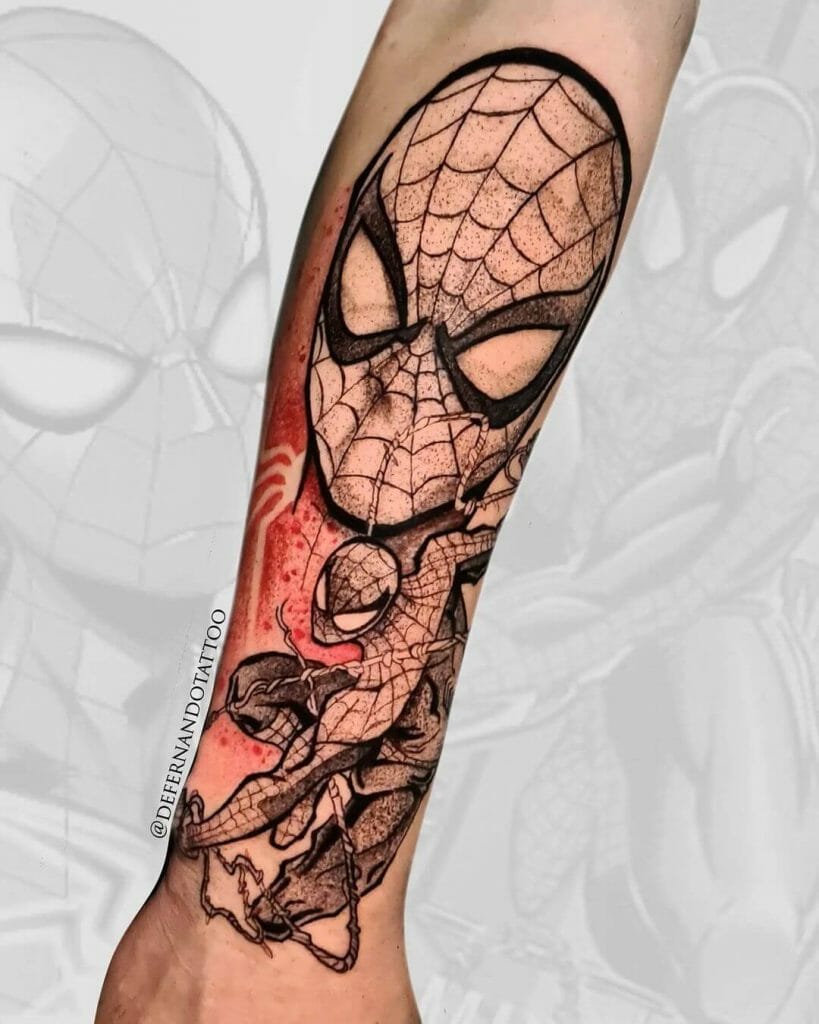 Back Forearm Marvel Tattoos For Men