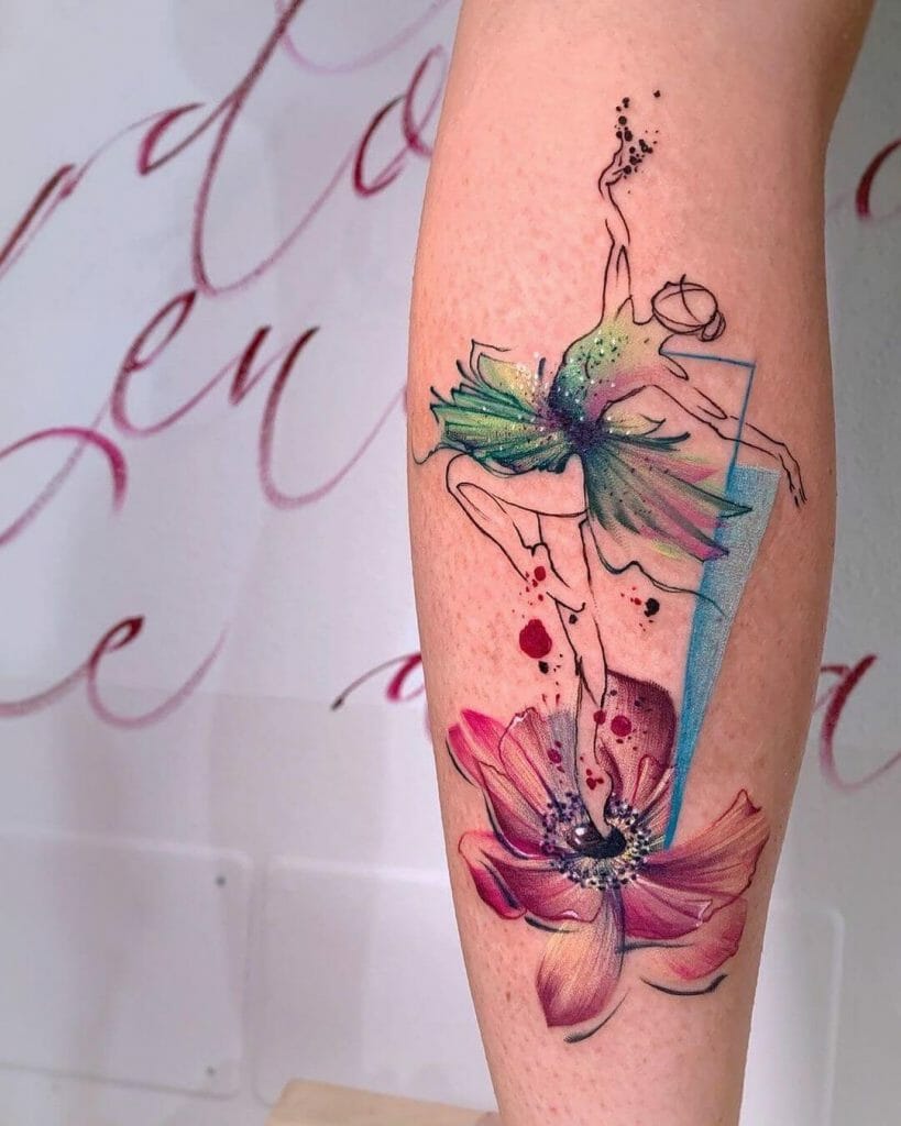 Ballerina Watercolor Tattoos