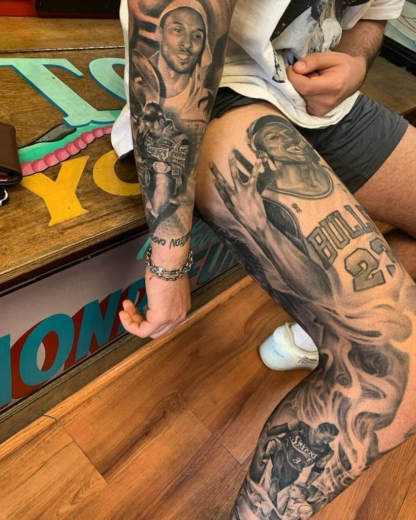 Basketball Arm And Leg Sleeve Tattoo