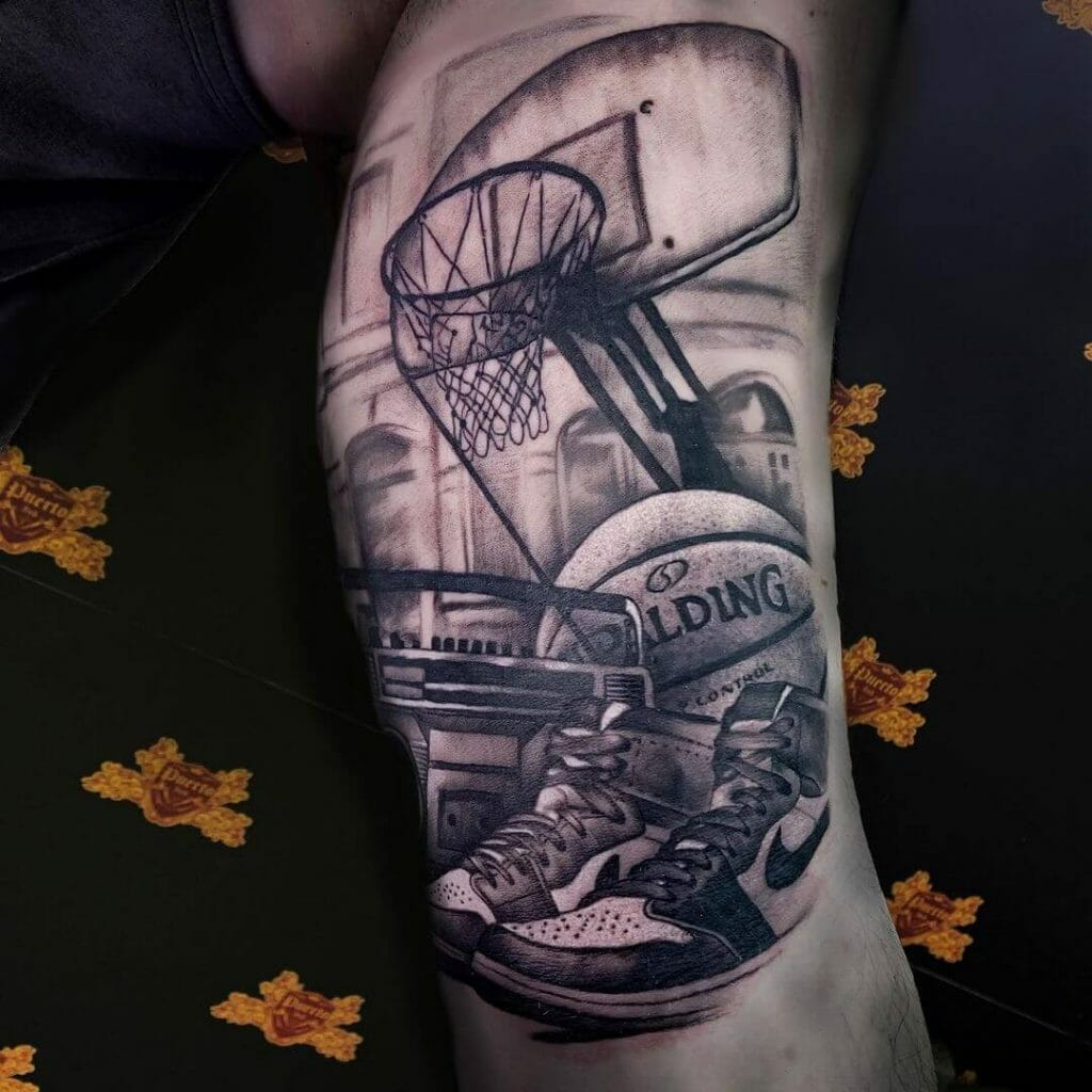 Basketball Half Sleeve Tattoo Sketch