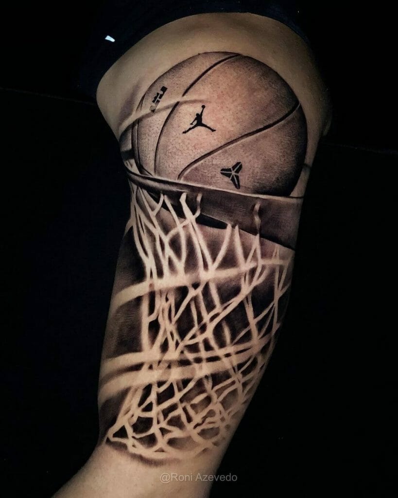 Basketball Hoop Arm Sleeve Tattoo