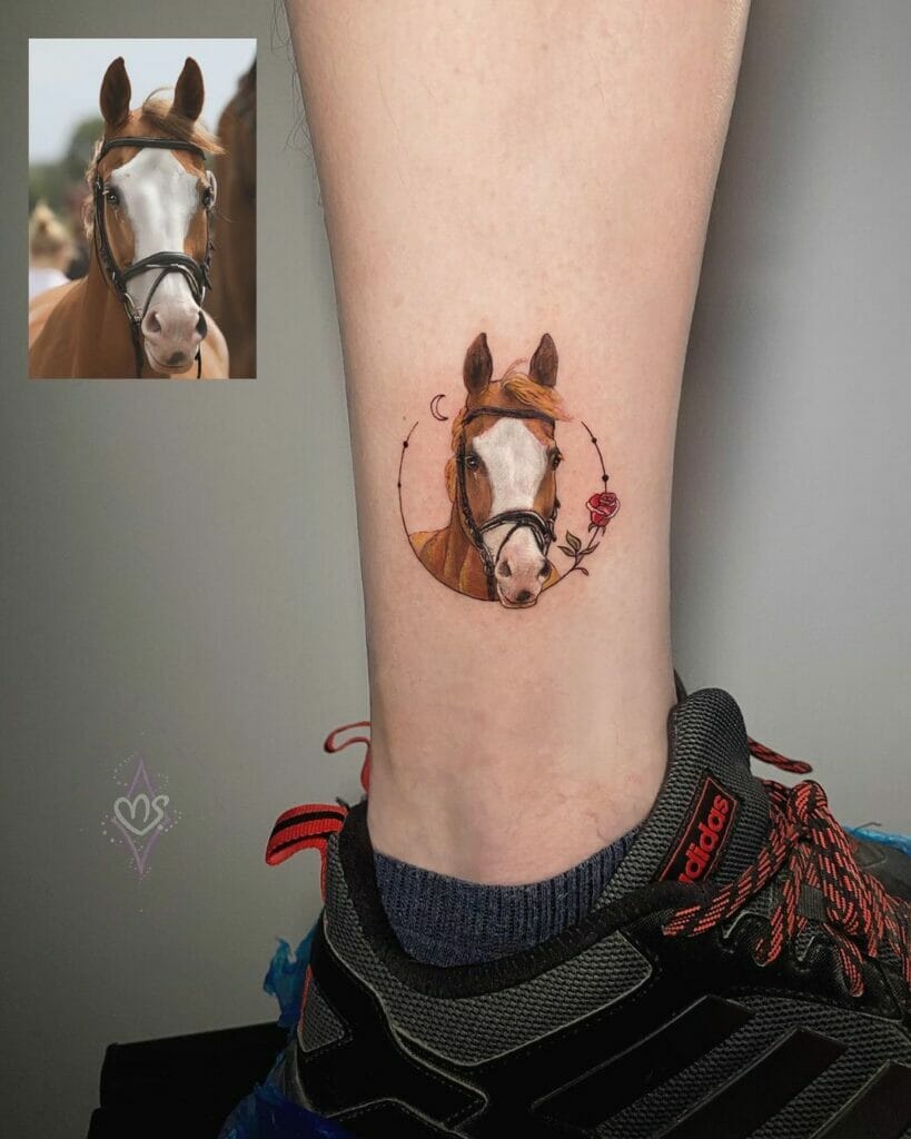 Beautiful Brown Horse Tattoo