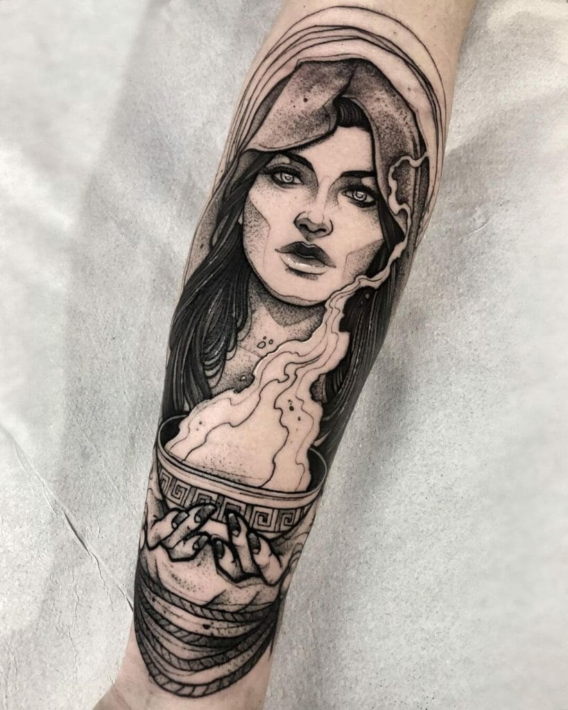 Beautiful Goddess Hestia Tattoos