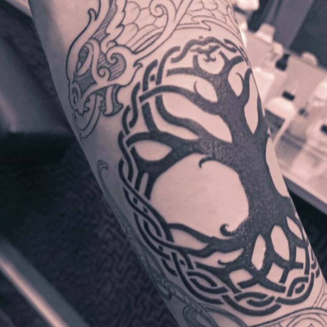 Beautiful Jormungandr Tattoo Designs With The Viking Yggdrasil Symbol