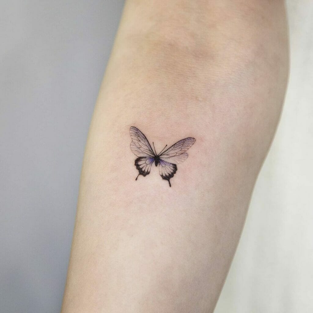 Beautiful Minimal Butterfly Tattoo