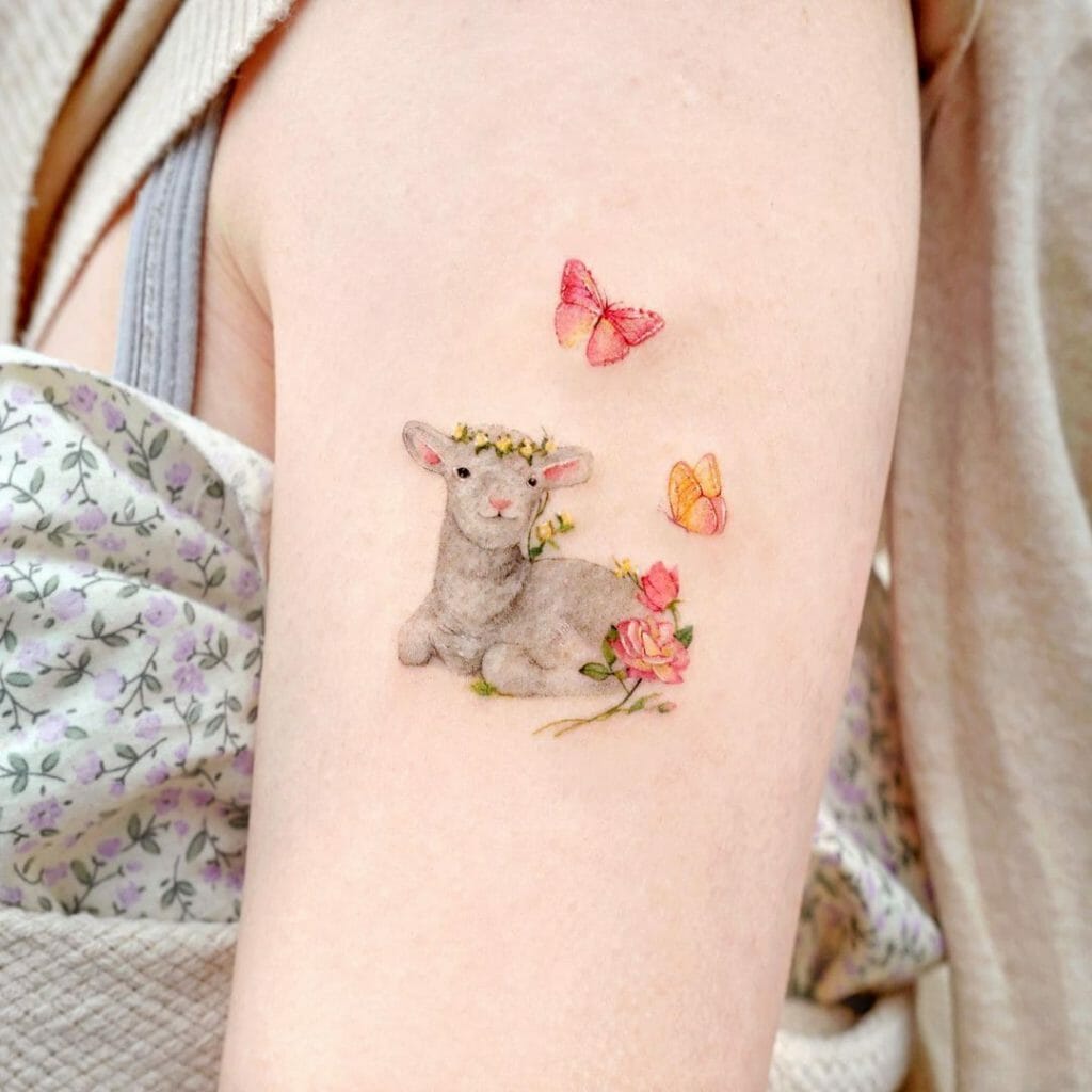 Beautiful Sheep Tattoo