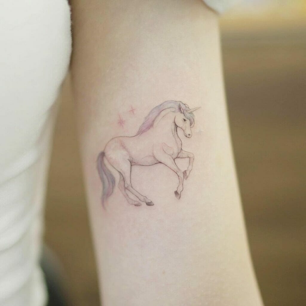 Beautiful Unicorn Whole Body Horse Tattoo