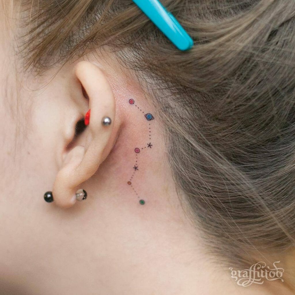 Behind The Ear Big Dipper Tattoos