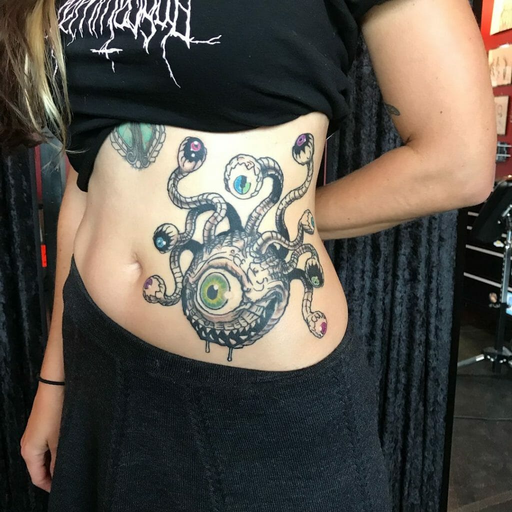 Beholder Tattoos On Belly