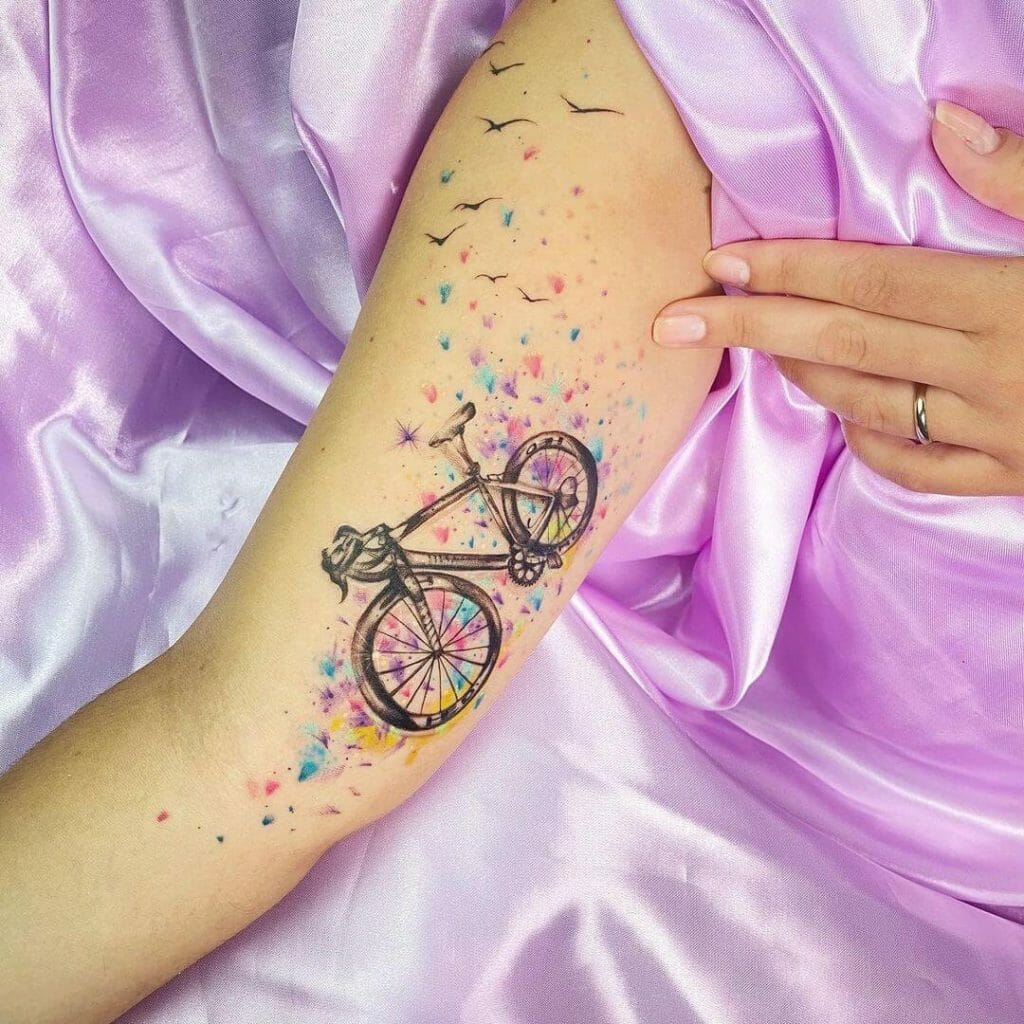 Bicycle Watercolour Tattoos