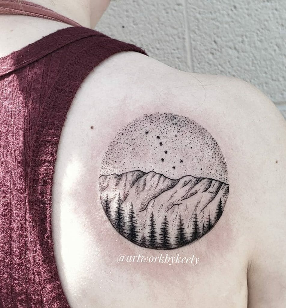 Big Dipper Tattoo On A Mountainscape
