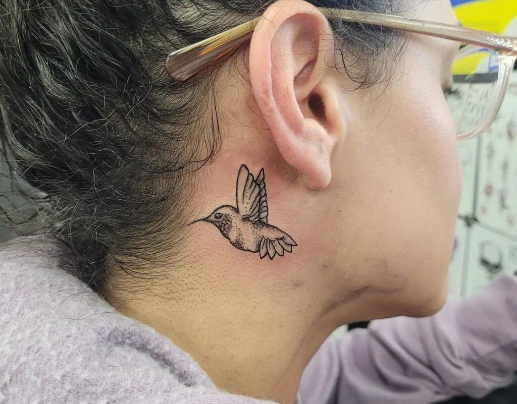 Bird Behind Ear Tattoos