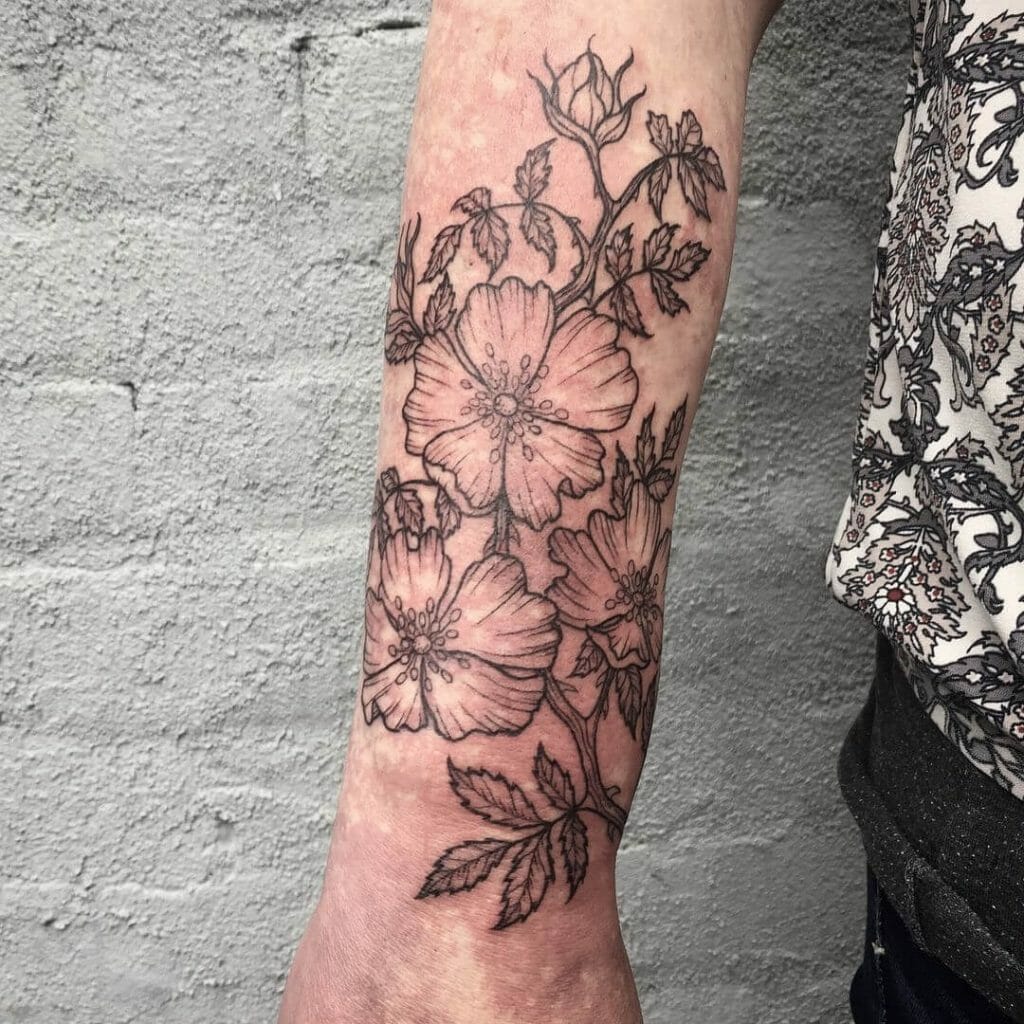 Birthmark Cover Up With Floral Sleeve Tattoo