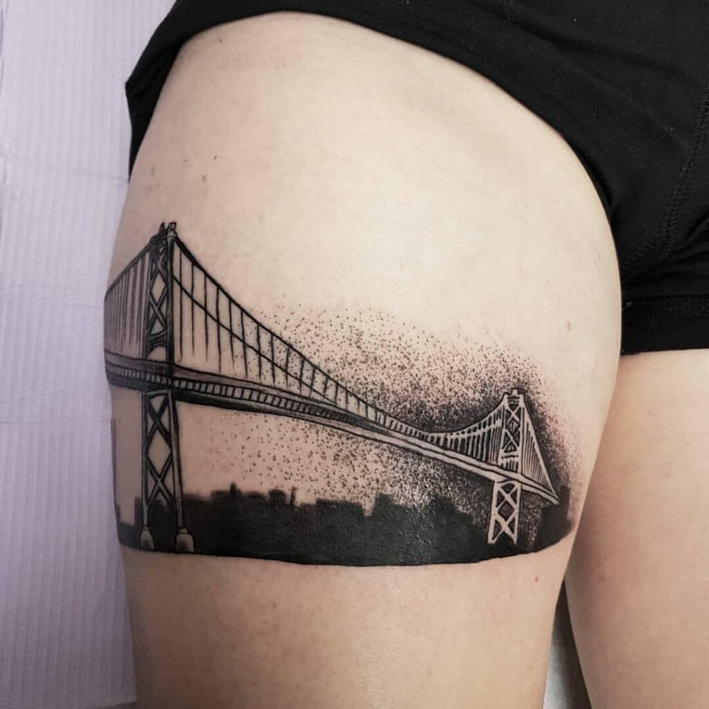 Black And Dot Work Mac Donald Bridge Tattoo