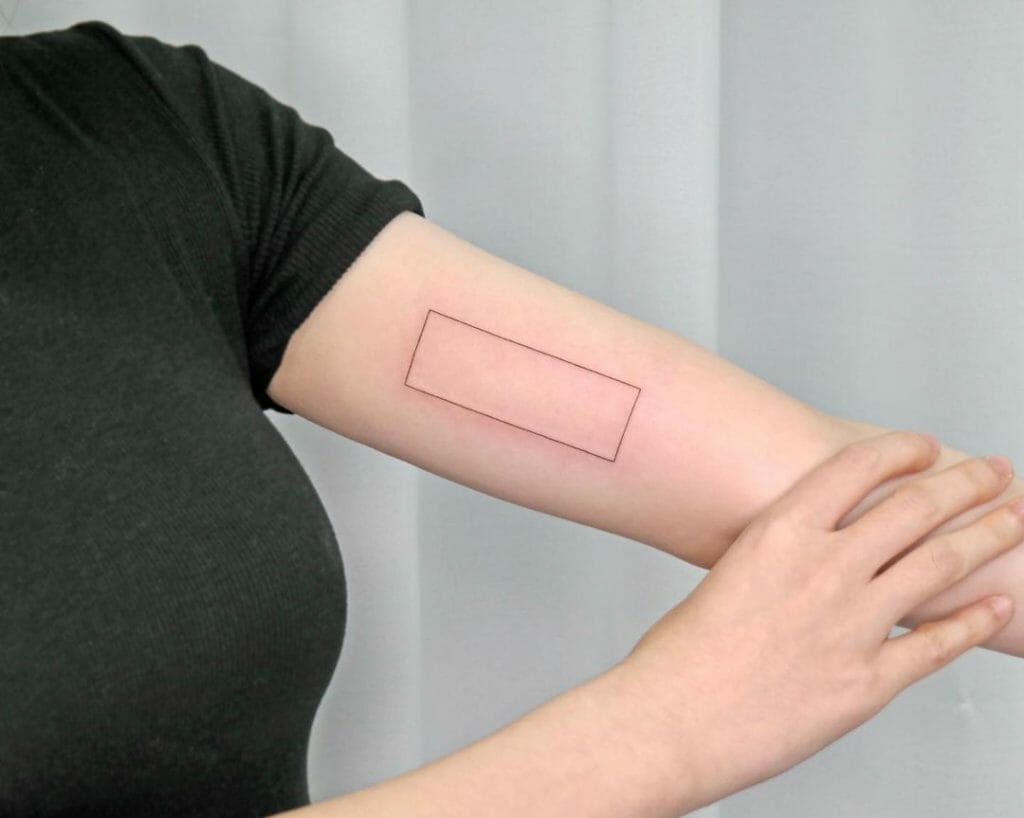 Black-Line Rectangle Tattoo