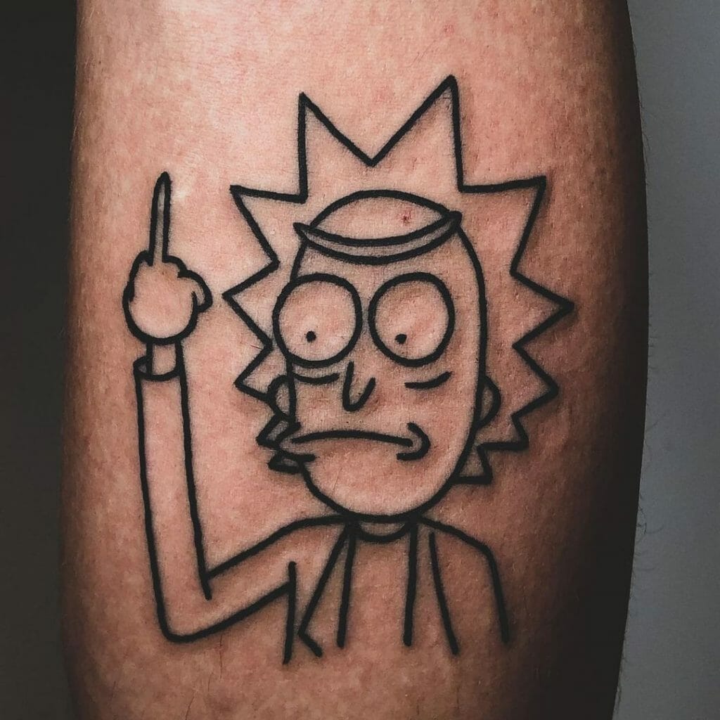 Black Outlined Rick Tattoo
