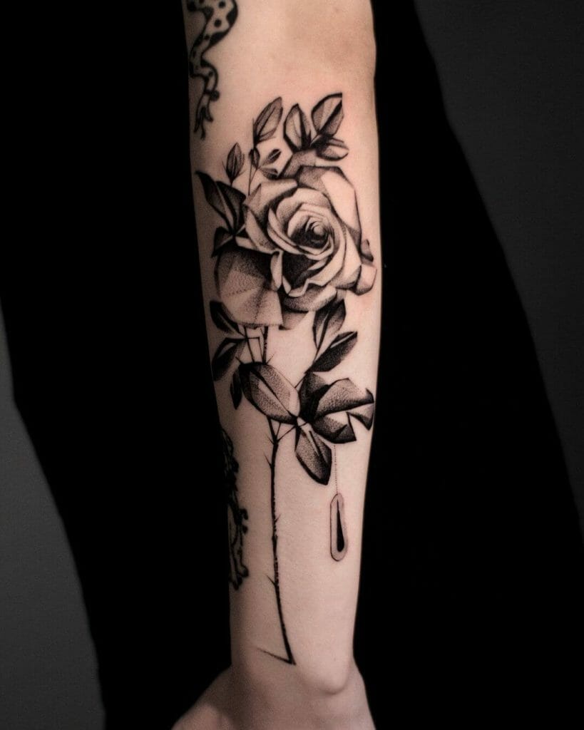 Black Rose Hand Tattoo