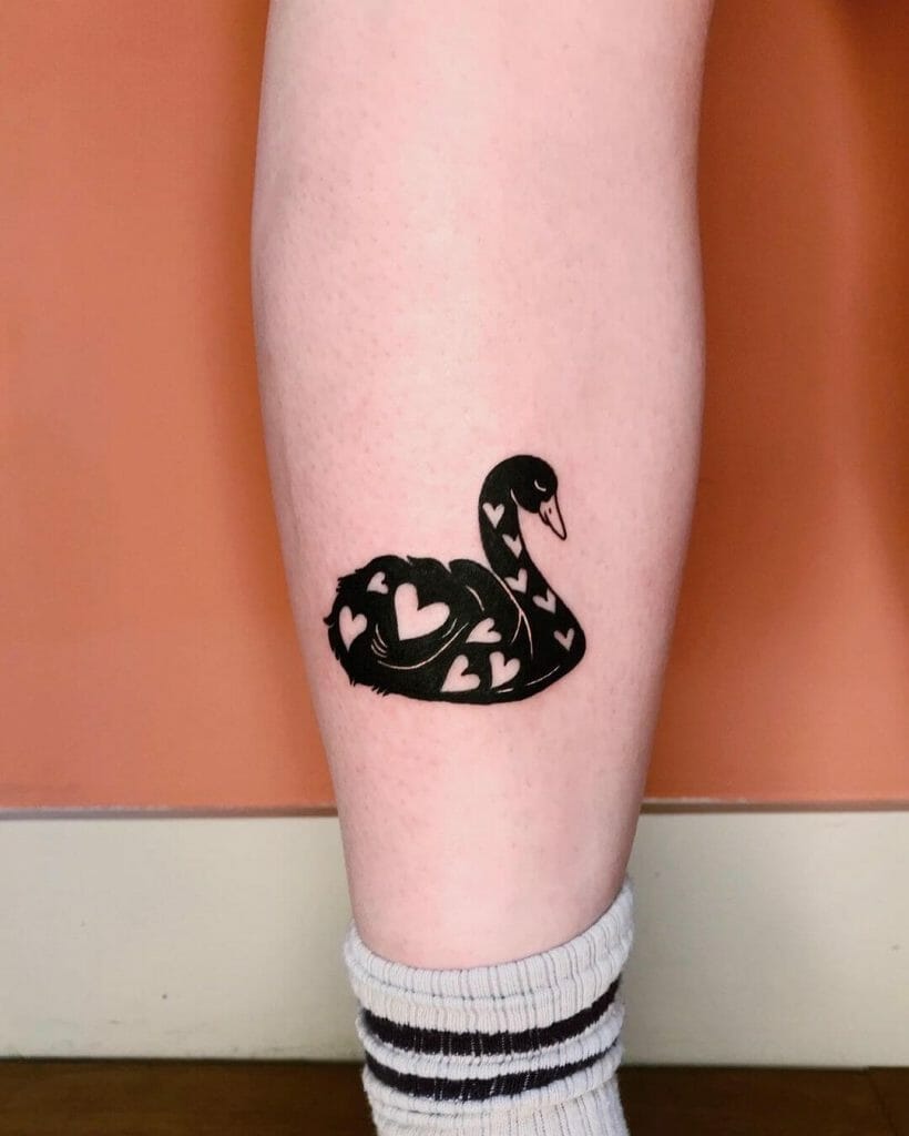 Black Swan Small Tattoo Design