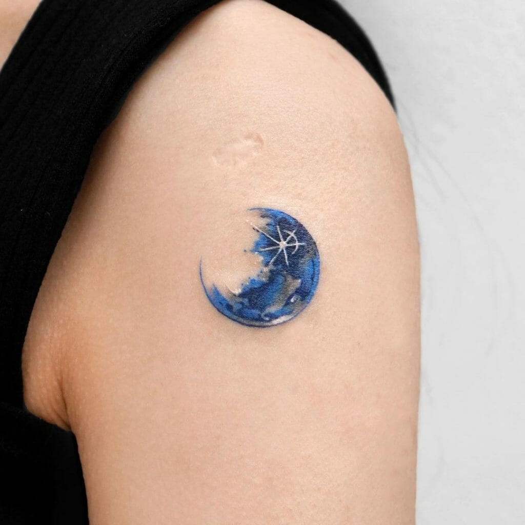 Blue Moon Arm Tattoo Designs