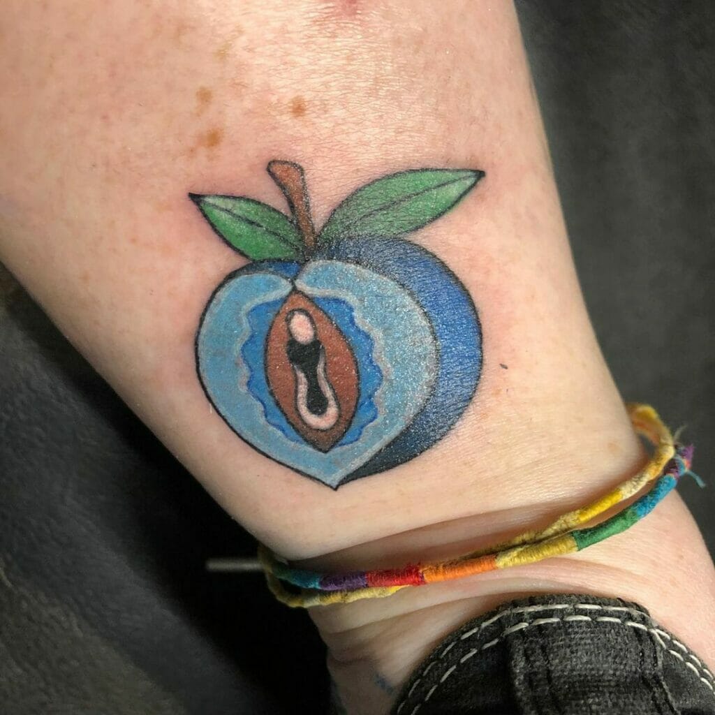 Blue Peach Tattoo Idea