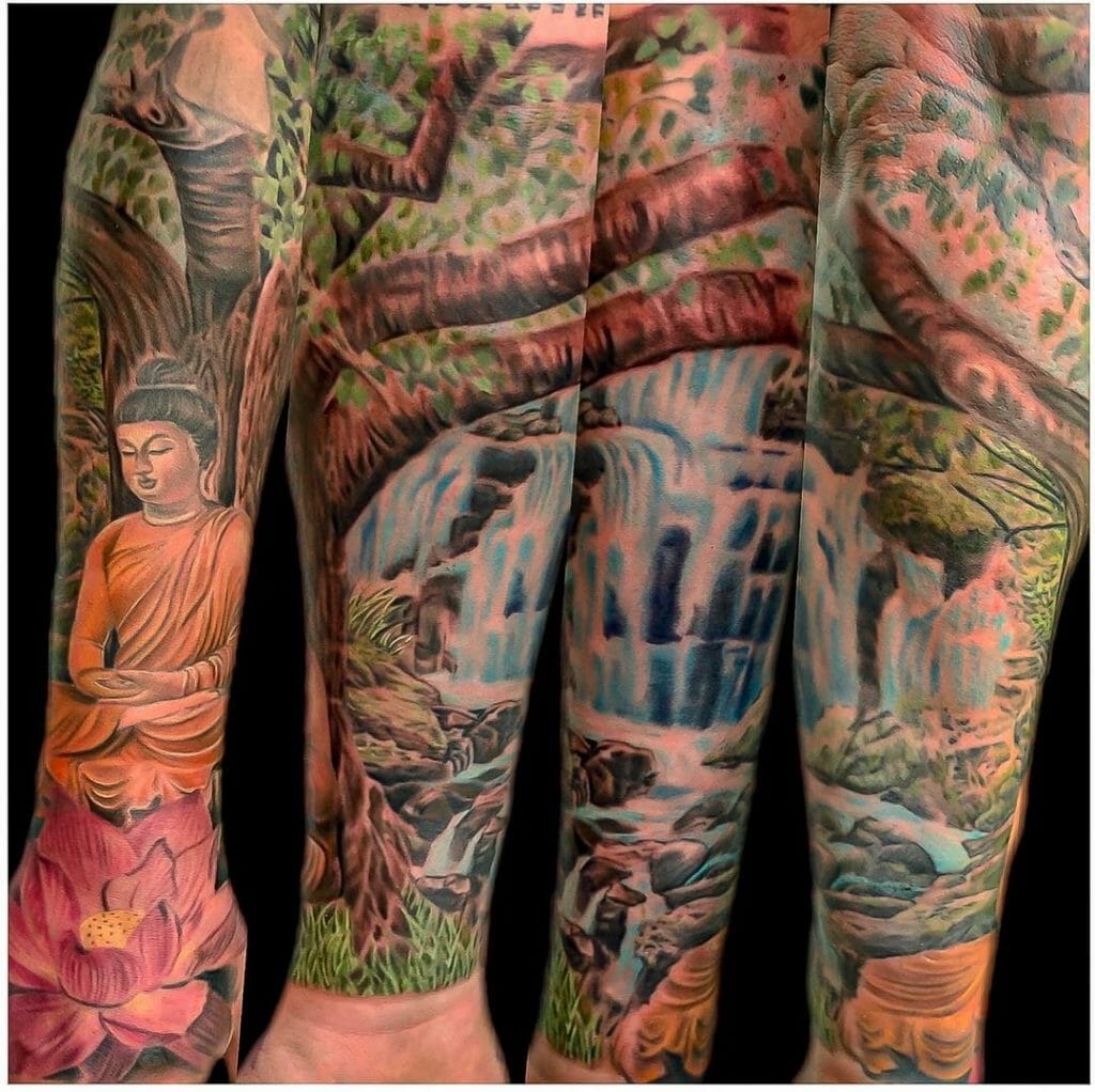 Bodhi Tree Sleeve Tattoo
