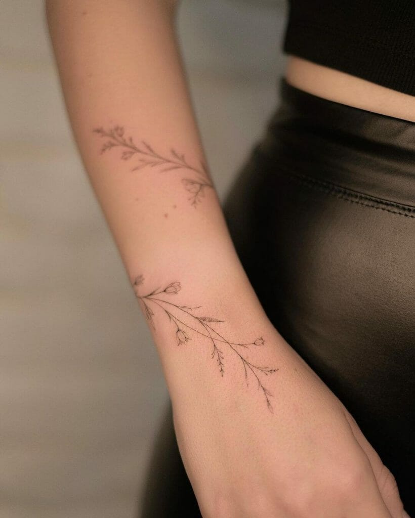Botanical Bracelet Tattoo