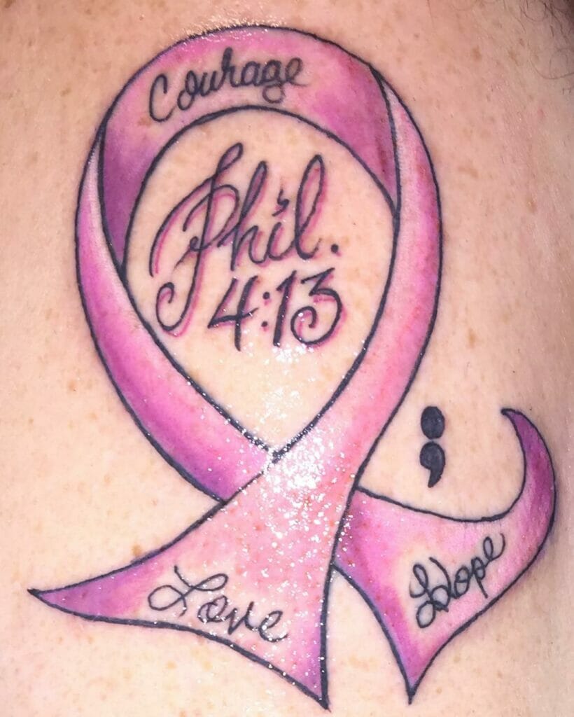 Breast Cancer Philippians 4 13 Tattoo