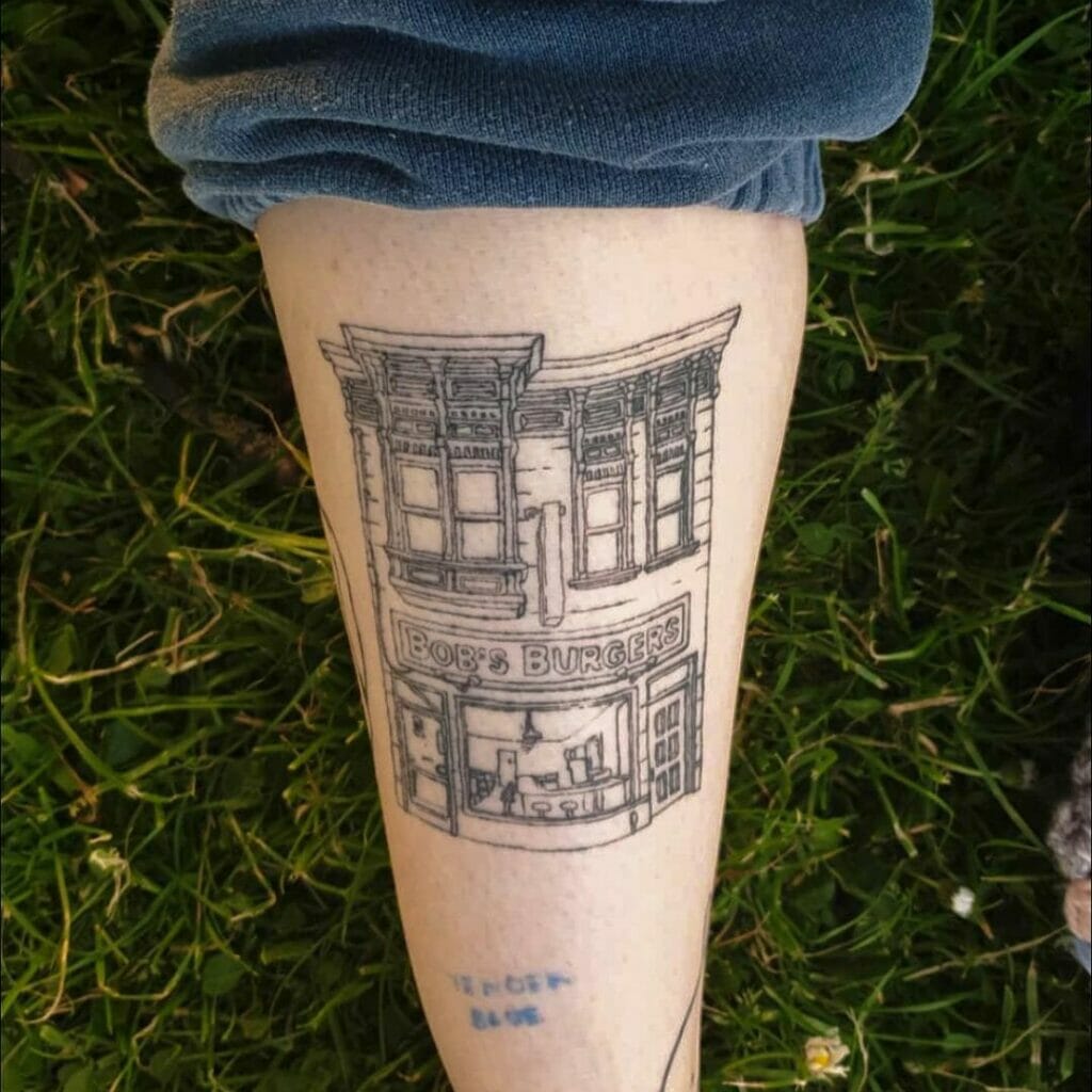 Building Line Art Tattoo