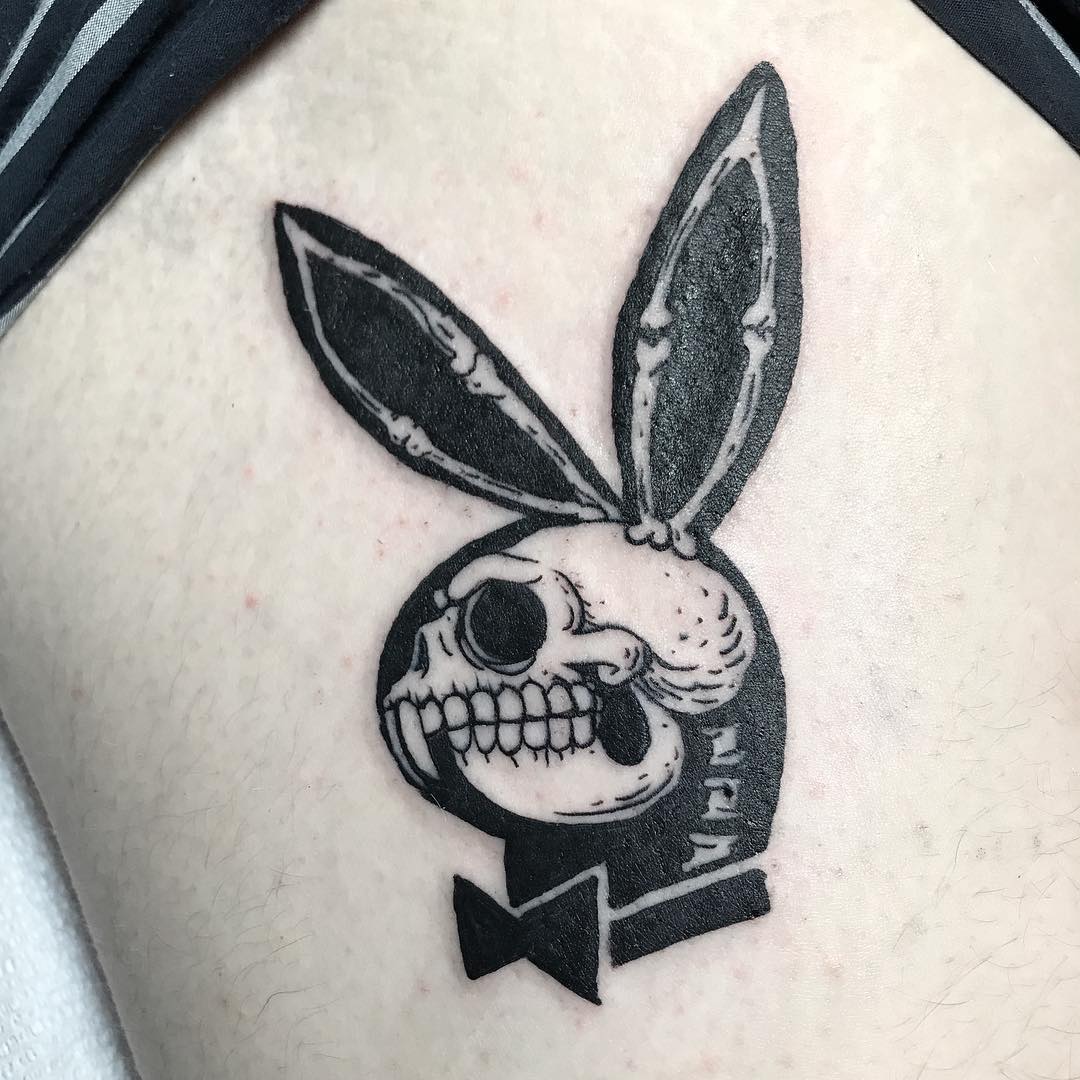 Bunny Skull Playboy Tattoo. 