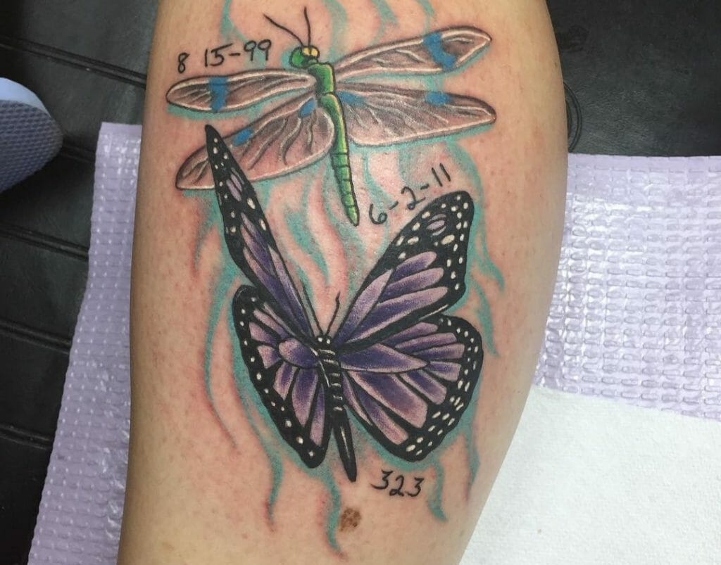 Butterfly And Dragonfly Tattoo